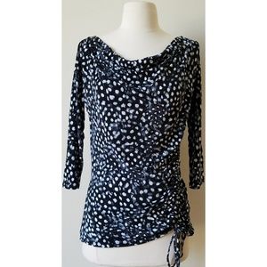 Michael Kors Ruched Side-Seam Drawstring Top M